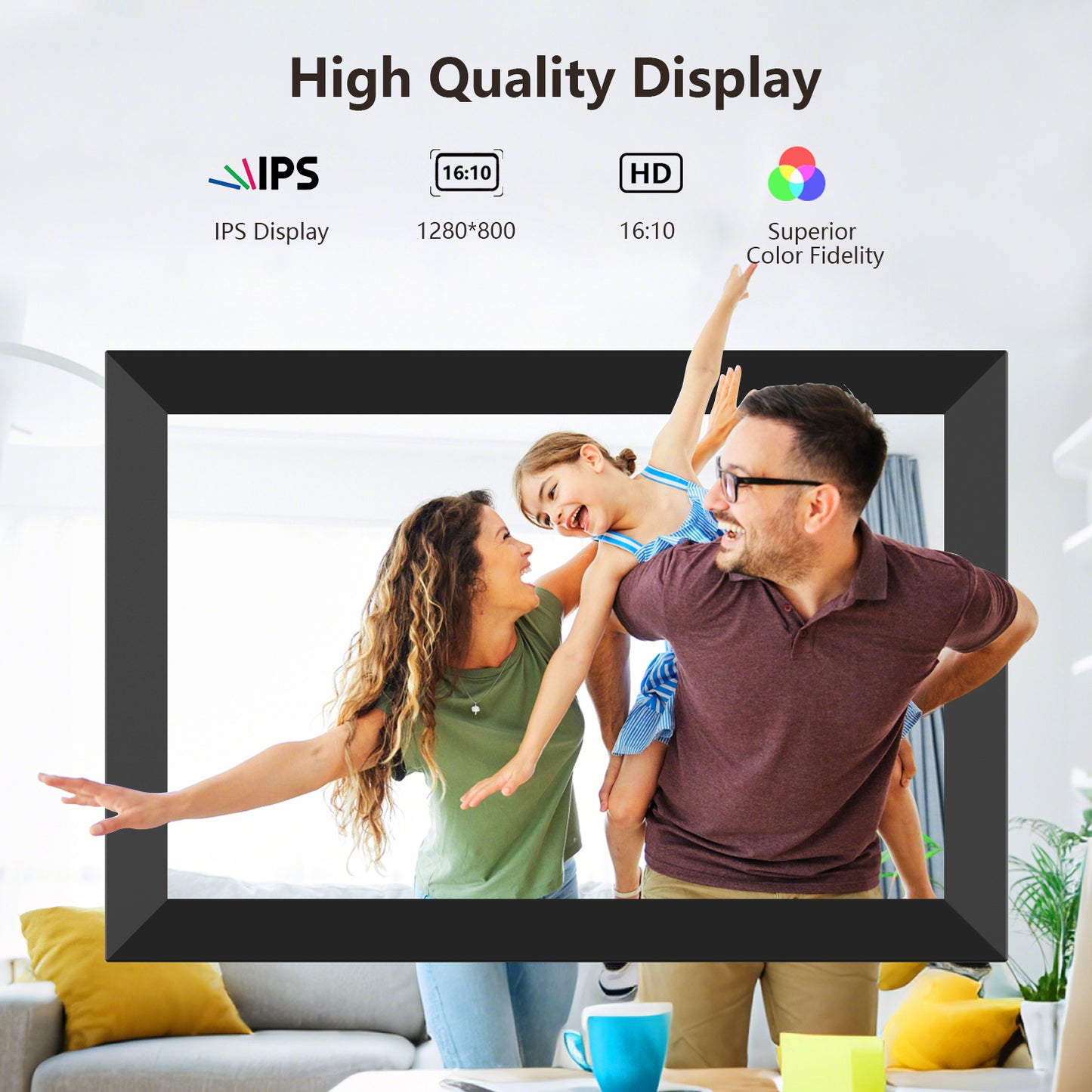SSAWiFiFRAME Digital Photo Frame 10.1 inch WiFi Digital Picture Frame IPS Touch Screen 32GB Storage
