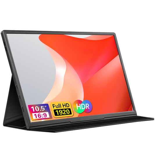 10.5inch Portable Monitor 1920x1280P FHD IPS Screen USB-C Laptop Monitor HDMI Second External Monitor for Laptop,PC,Mac Phone,PS,Xbox,Swich,IPS Ultra-Thin Zero Frame Gaming Monitor/Premium Smart Cover