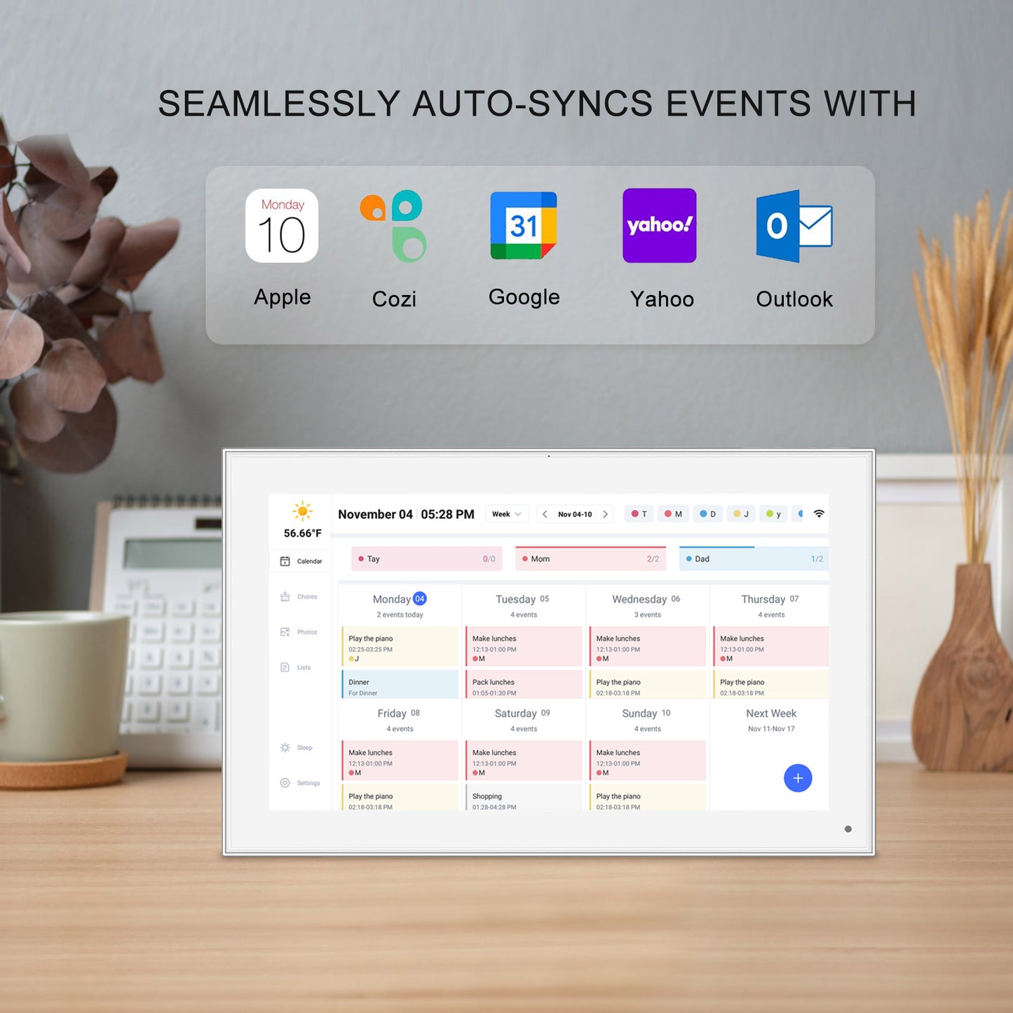 15.6 Inch Smart Digital Calendar IPS HD Touchscreen