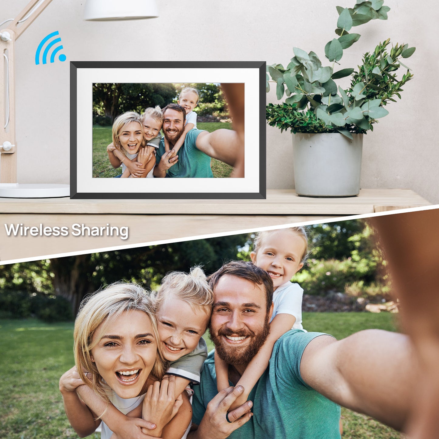 32GB 10.1 Inch WiFi Digital Picture Frame with 1280x800 HD IPS Touch Screen, Send Photo or Videos via App or Email,Support USB Drive/SD Card Extend Storage,Auto-Rotate,Wall Mountable