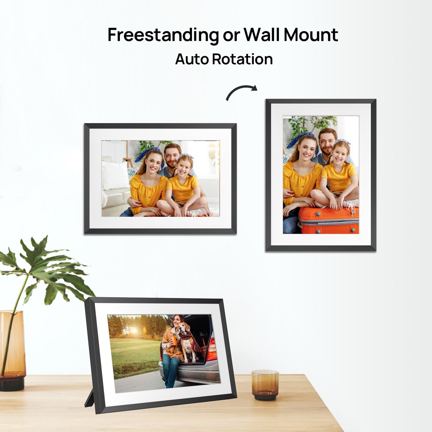 32GB 10.1 Inch WiFi Digital Picture Frame with 1280x800 HD IPS Touch Screen, Send Photo or Videos via App or Email,Support USB Drive/SD Card Extend Storage,Auto-Rotate,Wall Mountable