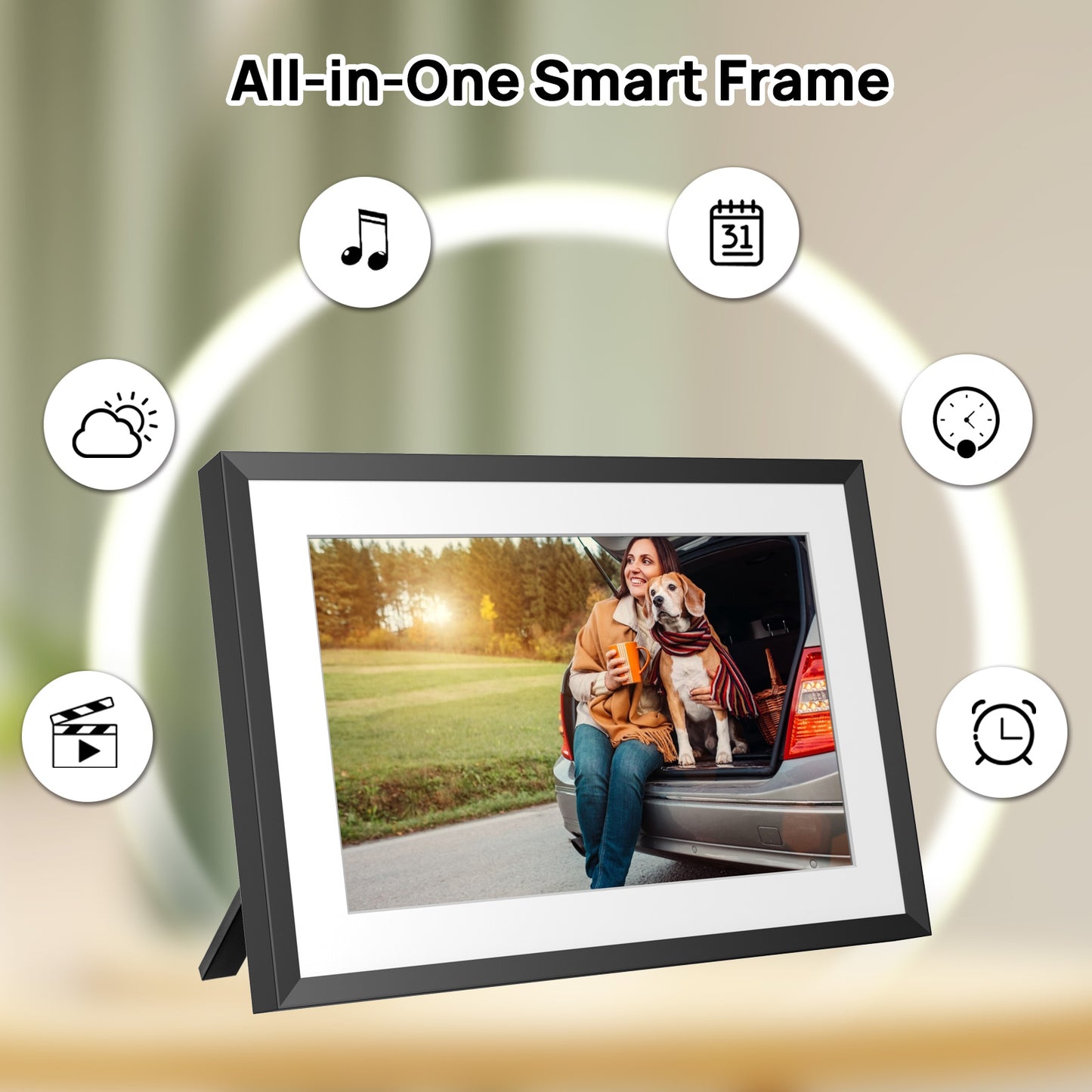 32GB 10.1 Inch WiFi Digital Picture Frame with 1280x800 HD IPS Touch Screen, Send Photo or Videos via App or Email,Support USB Drive/SD Card Extend Storage,Auto-Rotate,Wall Mountable