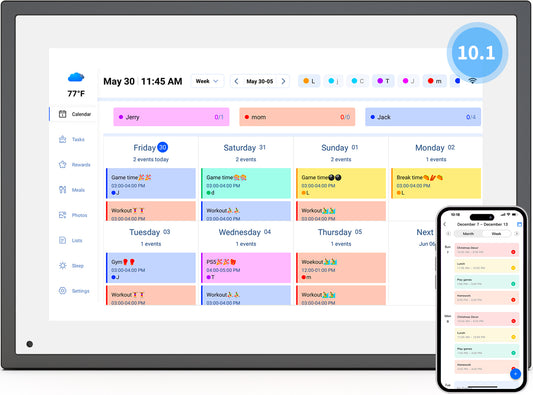 10.1 Inch Smart Digital Calendar IPS HD Touchscreen Built-in Digital Picture Frames Function