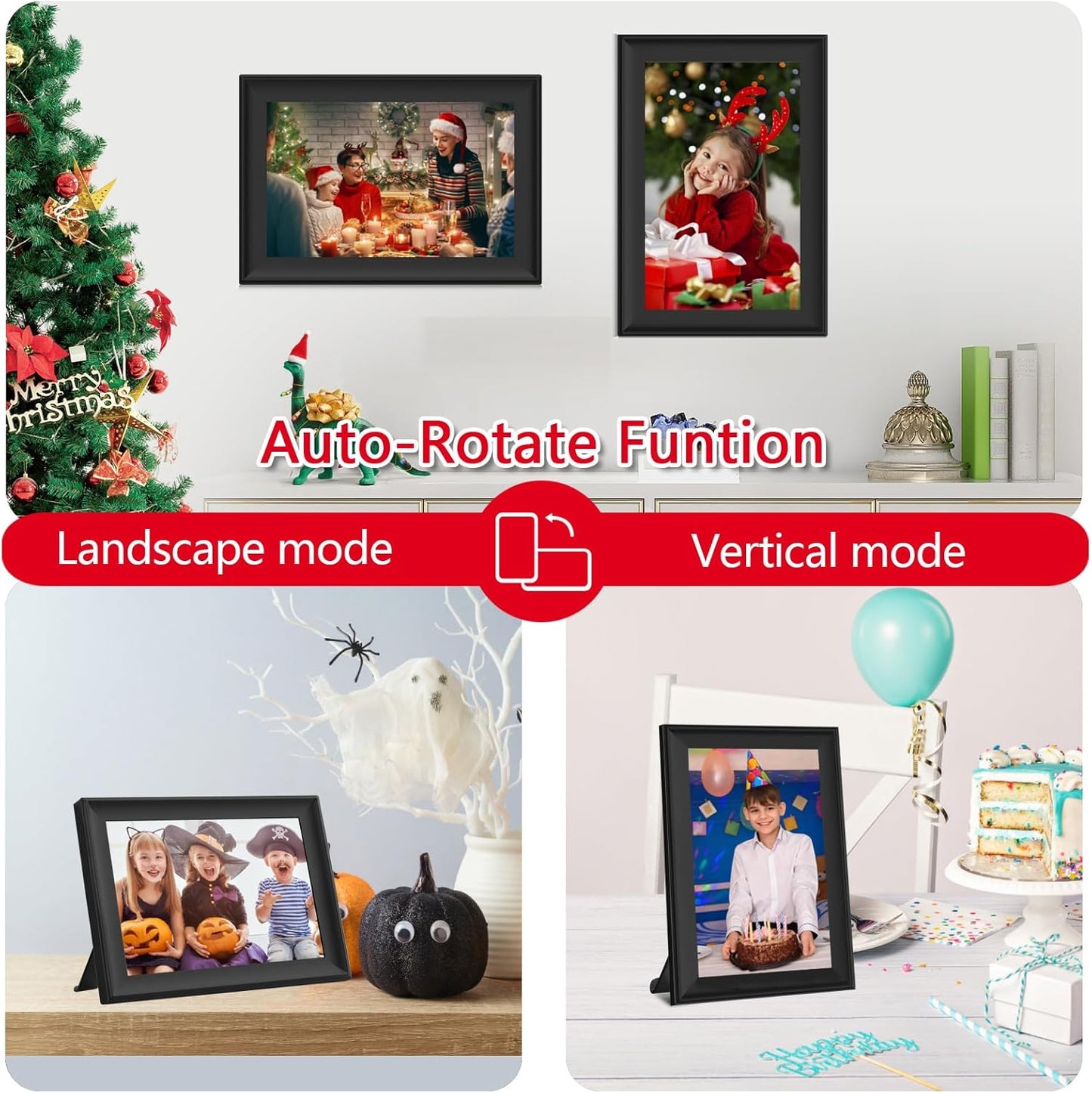 SSAWIFIFRAME 10.1 inch 32GB WiFi Digital Picture Frame with IPS Touch Screen