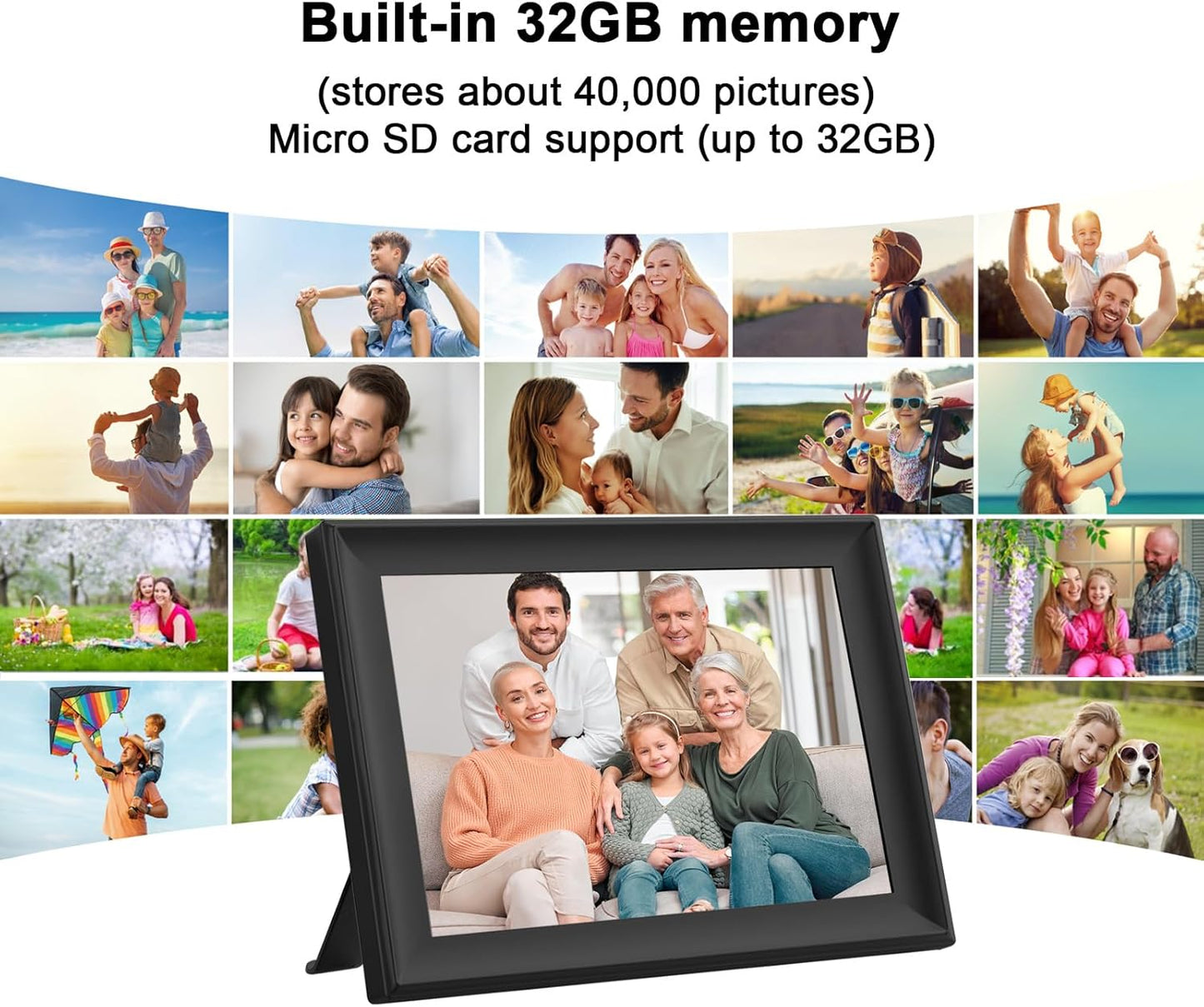 SSAWIFIFRAME 10.1 inch 32GB WiFi Digital Picture Frame with IPS Touch Screen