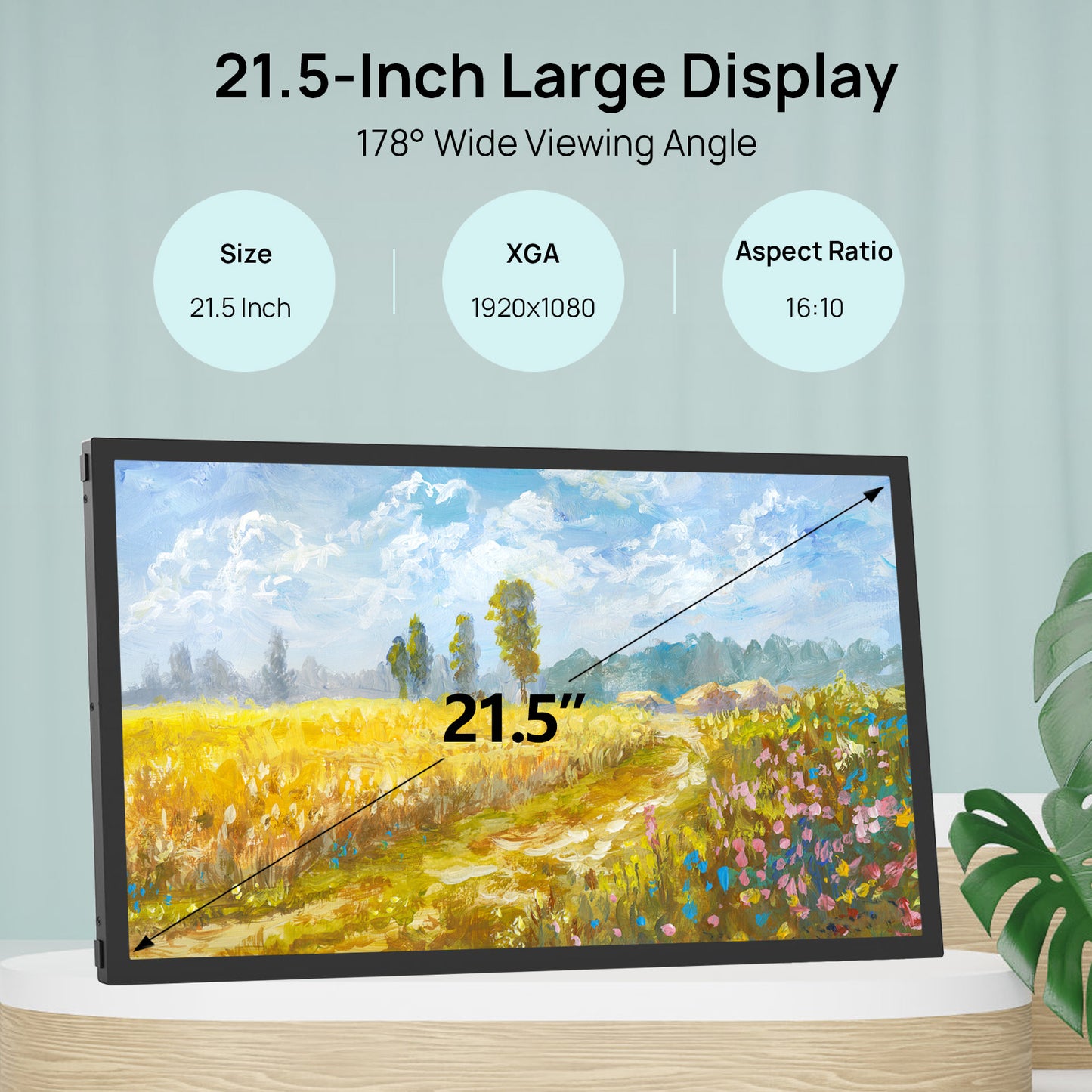 64GB 21.5inch FRAMEO Digital Photo Frame with 1920x1080 FHD IPS LCD Touch Screen, Dual-WiFi Share Photos & Videos Via Frameo App, Support USB Drive/Mirco SD Card Extend Storage, Auto-Rotat