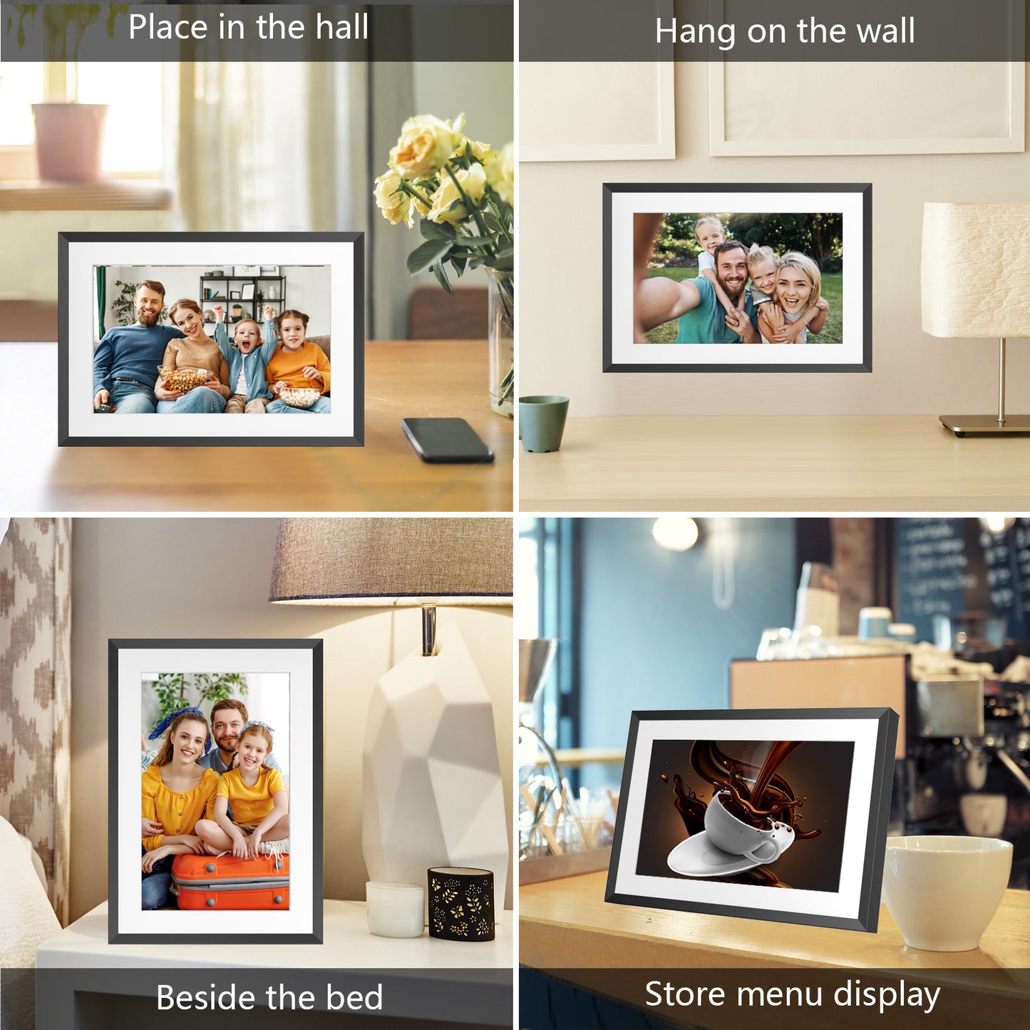 32GB 10.1 Inch WiFi Digital Picture Frame with 1280x800 HD IPS Touch Screen, Send Photo or Videos via App or Email,Support USB Drive/SD Card Extend Storage,Auto-Rotate,Wall Mountable