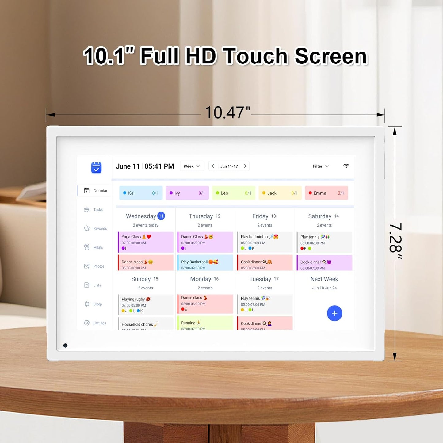 10.1 inch Digital Calendar & Chore Chart, Smart Touchscreen Display for Family Schedules, Hearth Display Family Planner, Digital Photo Frame, Great for Organizing Your 2026-2027 Calendar