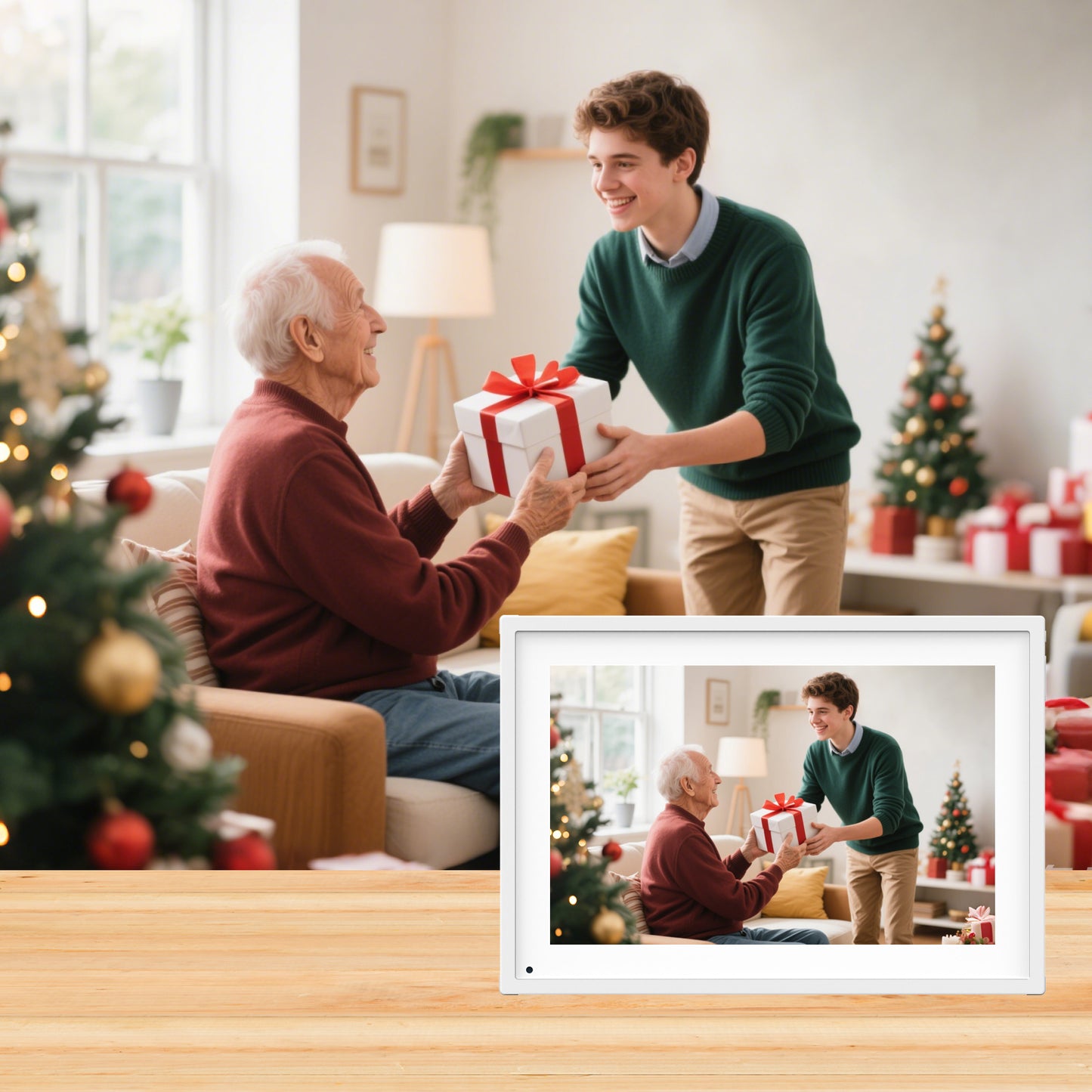 10.1 Inch Smart Digital Calendar Planner & Chore Chart, IPS HD Touchscreen Interactive Display for Family Schedules, Desk Stand Included - Share Photos/Videos