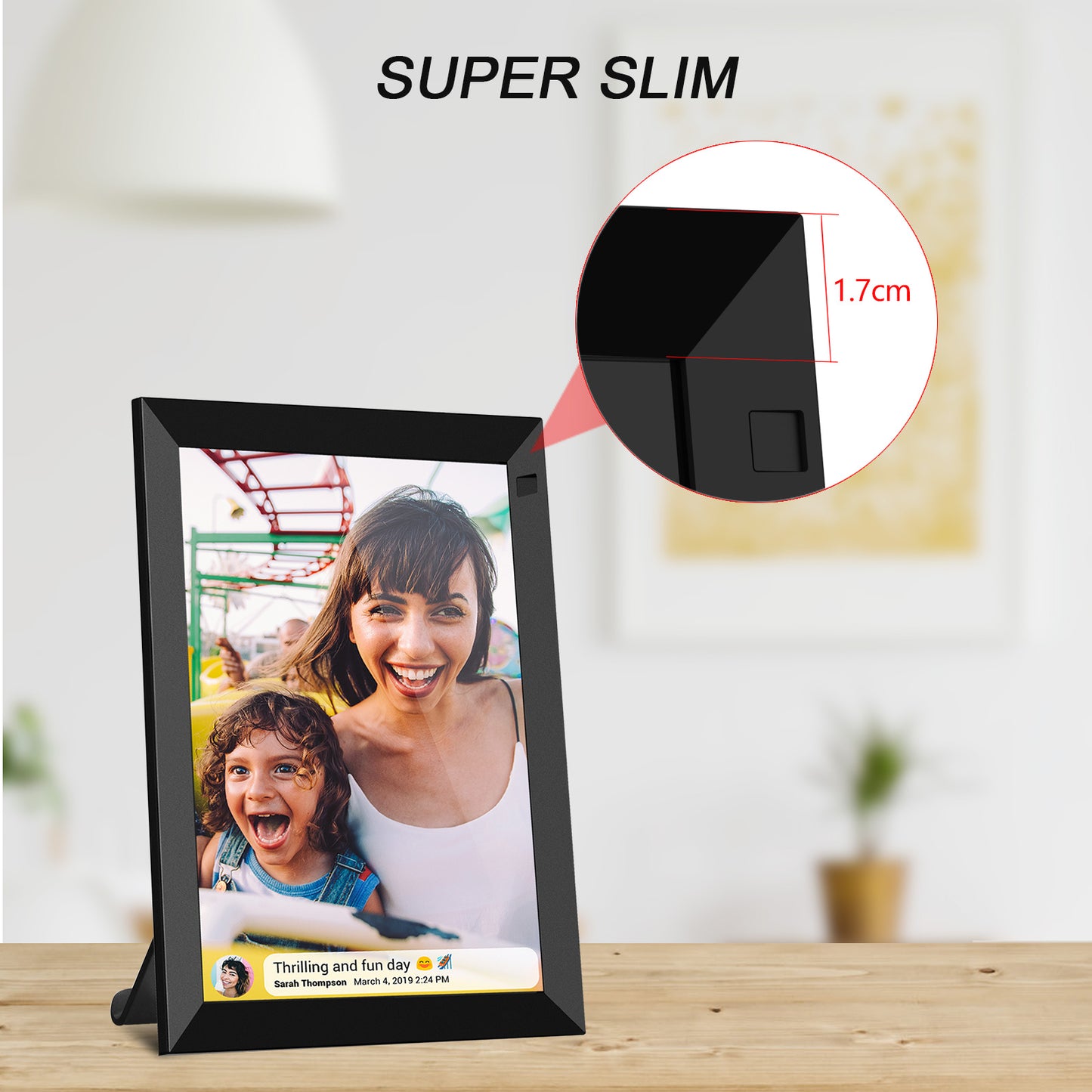 FRAMEO Digital Photo Frame WiFi 8 Inch 1920×1200 FHD Touch Screen IPS Display, 16GB Storage, Support USB Drive/SD Card, Auto-Rotate, Easy Setup to Share Photos or Videos Anywhere via Free App