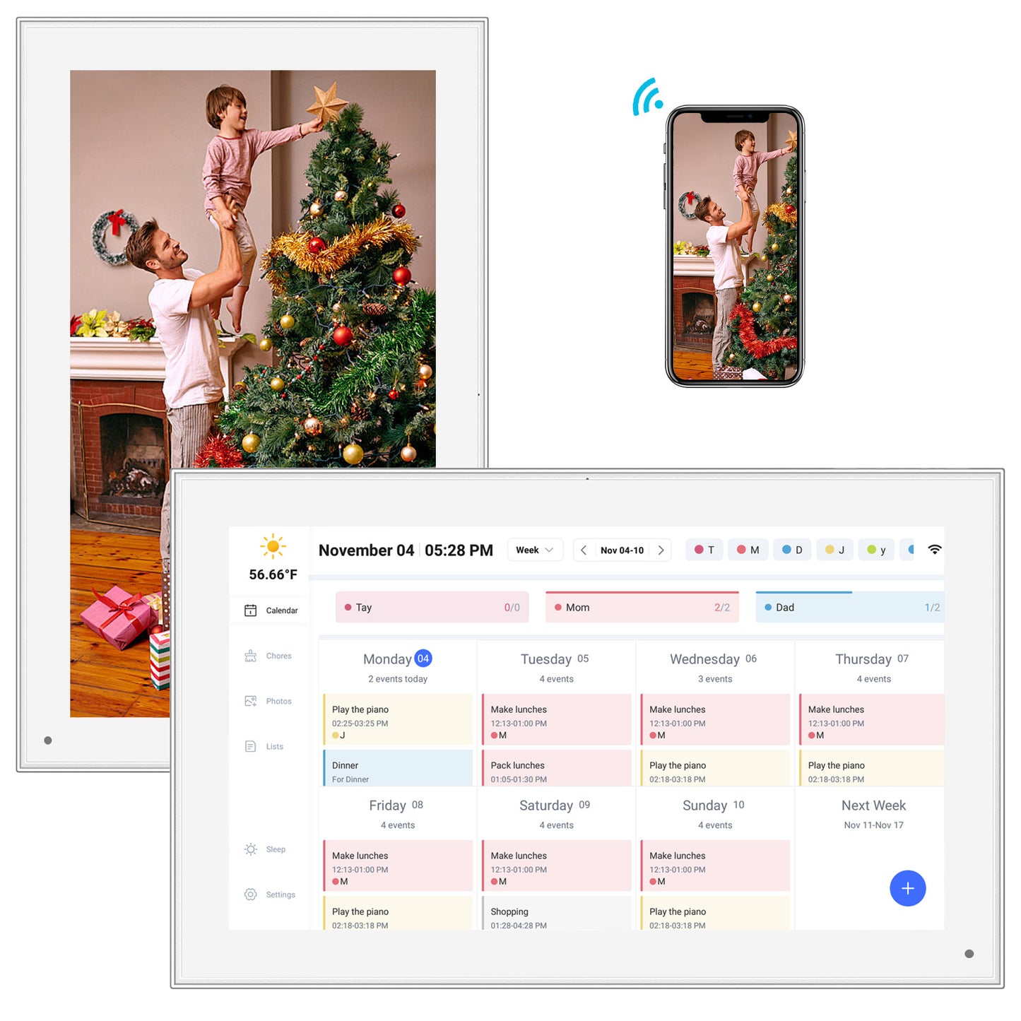 15.6 Inch Digital Calendar Wall Touch Screen Syncs All Calendar Apps To Do List Notepad Family Calendar Electronic Wall Calendar Chore Chart for Kids Adults Meal Planner Smart Calendar