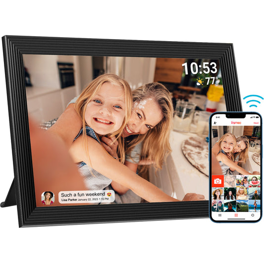 FRAMEO 10.1 Inch Smart WiFi Digital Photo Frame 1280x800 IPS LCD Touch Screen, Auto-Rotate Portrait and Landscape, Built in 16GB Memory, Share Moments Instantly via Frameo App from Anywhere
