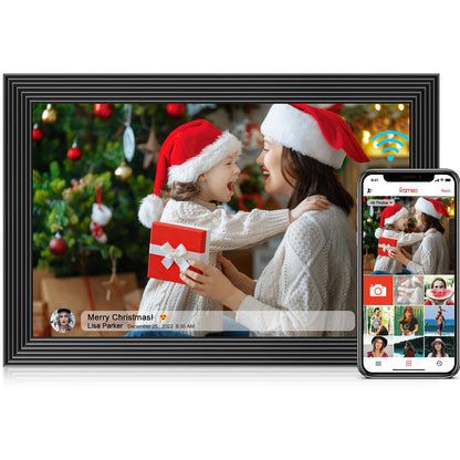 FRAMEO WiFi Digital Photo Frame, 10.1 Inch Digital Picture Frame, 1280x800 IPS LCD Touch Screen, Auto-Rotat Built in 32GB Memory, Share Moments Instantly via Frameo App from Anywhere, New Model Black