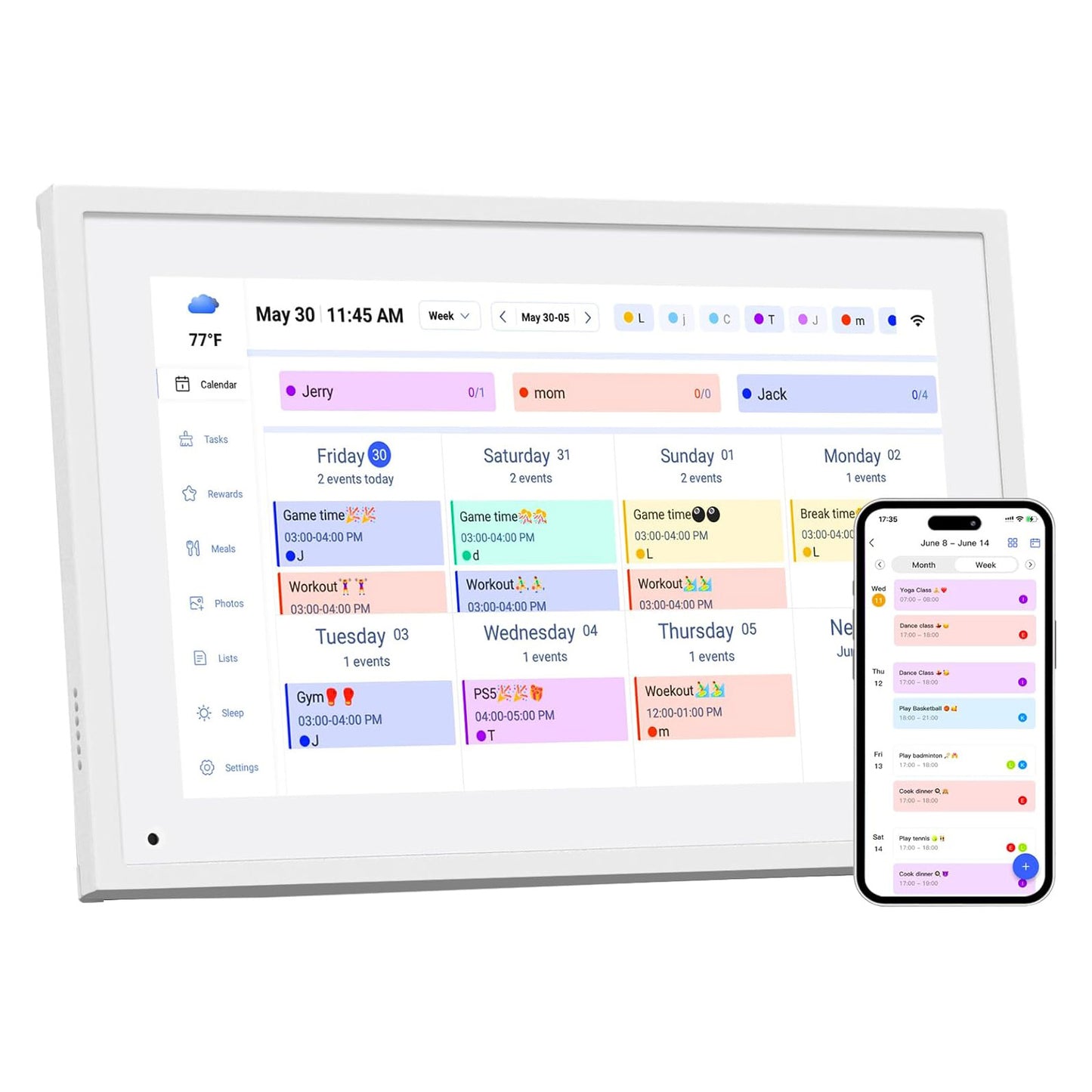 10.1 inch Digital Calendar & Chore Chart, Smart Touchscreen Display for Family Schedules, Hearth Display Family Planner, Digital Photo Frame, Great for Organizing Your 2026-2027 Calendar