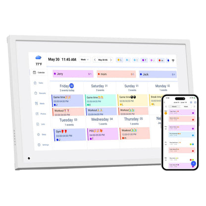 10.1 inch Digital Calendar & Chore Chart, Smart Touchscreen Display for Family Schedules, Hearth Display Family Planner, Digital Photo Frame, Great for Organizing Your 2026-2027 Calendar