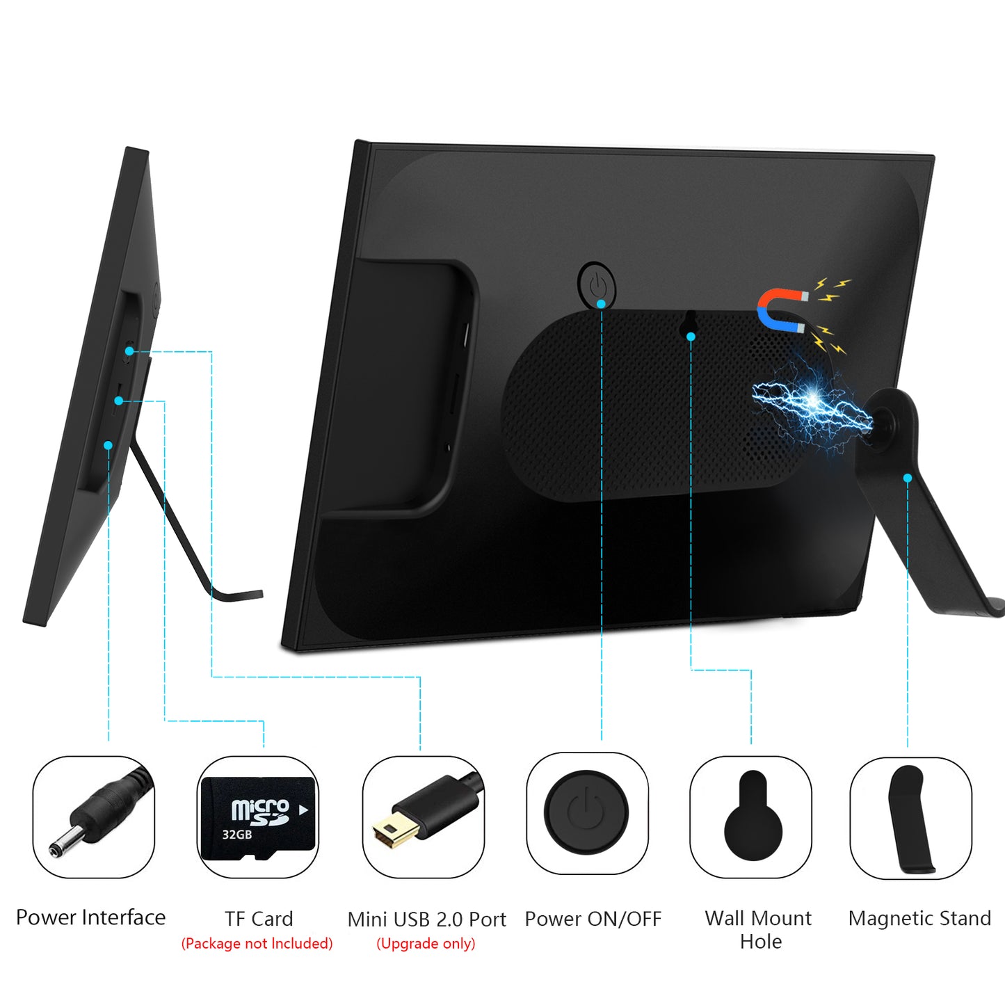 FRAMEO Digital Photo Frame WiFi 10.1 Inch HD IPS LCD Touch Screen, 32GB Memory, Auto-Rotate, Wall-Mountable, Easy Setup to Share Photos & Videos via Frameo App from Anywhere