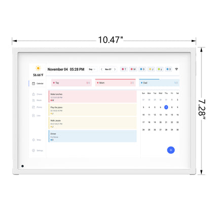 10.1" Digital Calendar, Meal Planner, Duty Chart, to Do List,HD Smart Touch Screen Home Interactive Smart Electron Calender - Built-in Digital Photo Frame Function (white, 10.1)