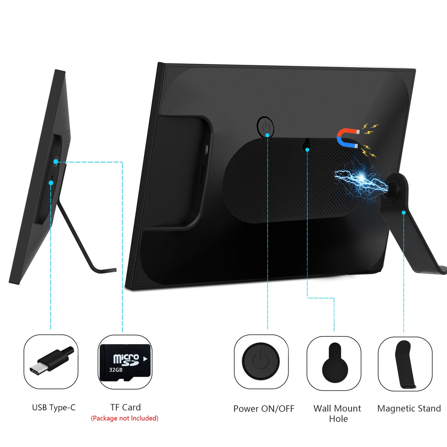 FRAMEO WiFi Digital Photo Frame, 10.1 Inch Digital Picture Frame, 1280x800 IPS LCD Touch Screen, Auto-Rotat Built in 32GB Memory, Share Moments Instantly via Frameo App from Anywhere, New Model Black