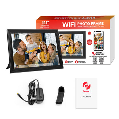 FRAMEO WiFi Digital Photo Frame, 10.1 Inch Digital Picture Frame, 1280x800 IPS LCD Touch Screen, Auto-Rotat Built in 32GB Memory, Share Moments Instantly via Frameo App from Anywhere, New Model Black