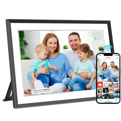 iYooker 10.1 inch FRAMEO Wifi Digital Picture Frame, 32GB IPS Smart Digital Photo Frame with Wifi and Frameo Free App, Auto-Rotate, Christmas Gift