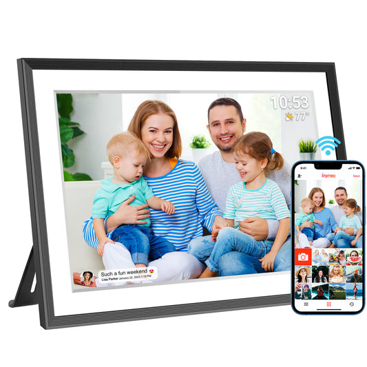 iYooker 10.1 inch FRAMEO Wifi Digital Picture Frame, 32GB IPS Smart Digital Photo Frame with Wifi and Frameo Free App, Auto-Rotate, Christmas Gift