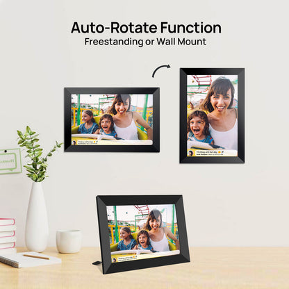 10.1 inch FRAMEO WiFi Digital Picture Frame, IPS Touch Screen Smart Cloud Photo Frame with 32GB Storage, Share Photos or Videos via Free Frameo APP Anywhere Anytime, Auto-Rotate, Wall Mountable