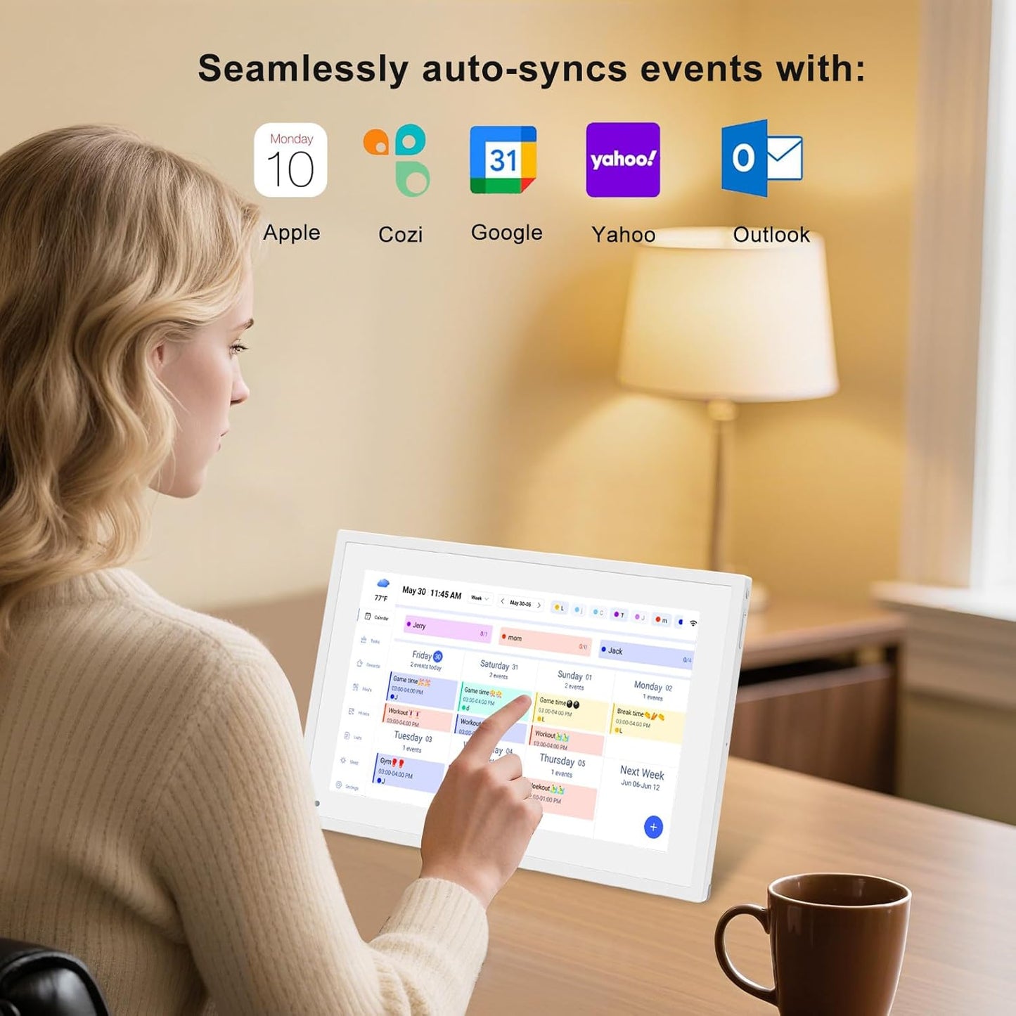 10.1 inch Digital Calendar & Chore Chart, Smart Touchscreen Display for Family Schedules, Hearth Display Family Planner, Digital Photo Frame, Great for Organizing Your 2026-2027 Calendar