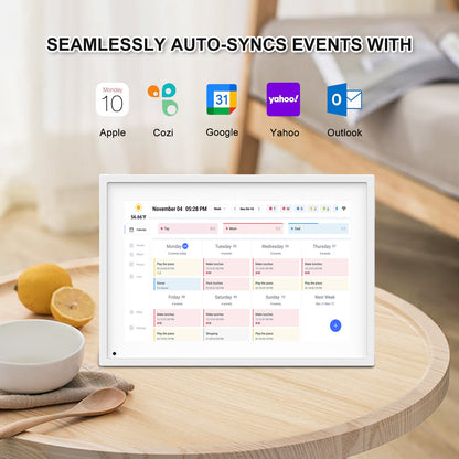 10.1" Digital Calendar, Meal Planner, Duty Chart, to Do List,HD Smart Touch Screen Home Interactive Smart Electron Calender - Built-in Digital Photo Frame Function (white, 10.1)