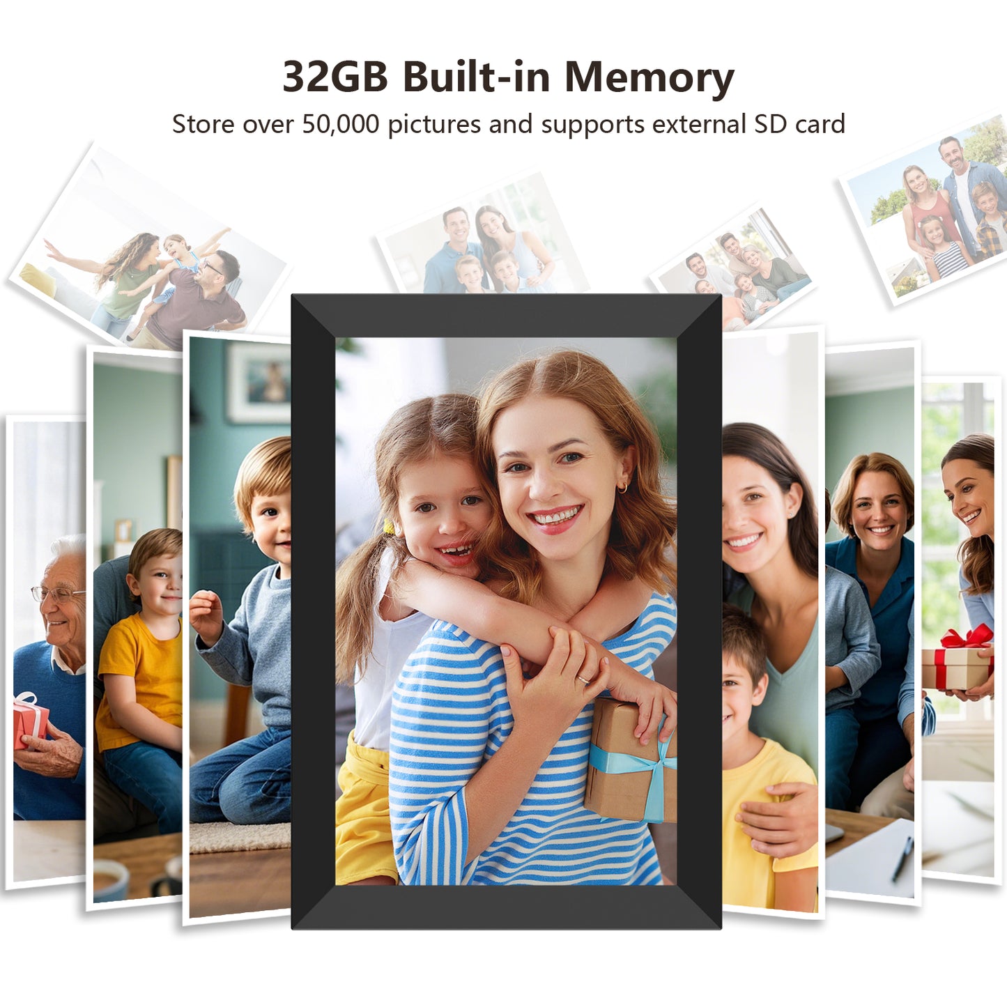 SSAWiFiFRAME Digital Photo Frame 10.1 inch WiFi Digital Picture Frame IPS Touch Screen 32GB Storage