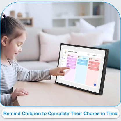 10.1 Inch Digital Calendar+Digital Picture Frame, 2026-2027 Desk Calendar Smart WiFi Planner&Chore Chart, IPS HD Interactive Touchscreen Display For Family Schedules