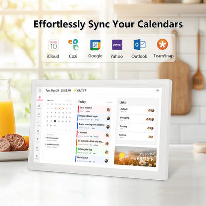 Digital Calendar: 21.5 Inch Smart Electronic Calendar Planner & Chore Chart, IPS FHD 1920x1080 Wall Touch Screen Display for Family Schedules, Desk Stand Included