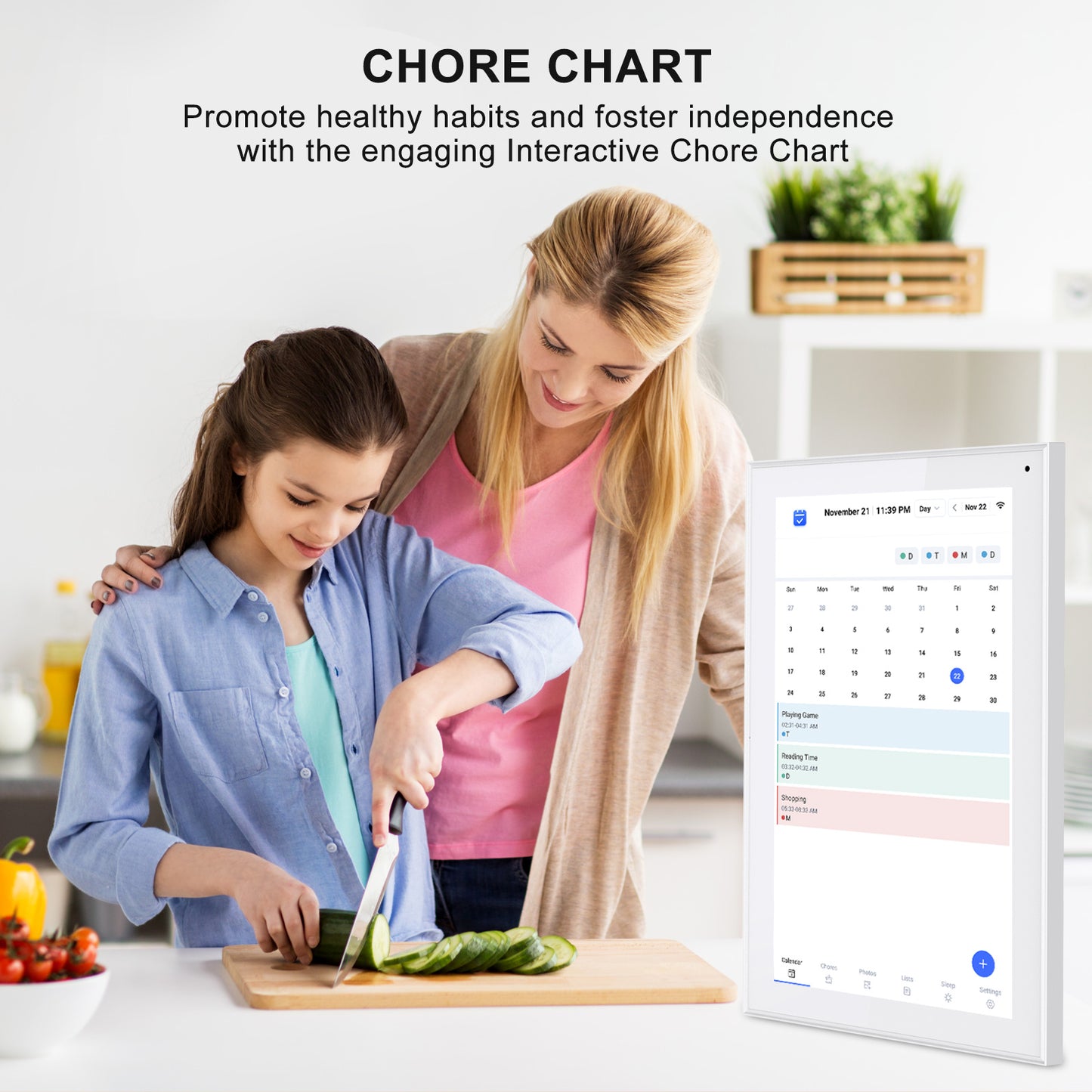 15.6 Inch Digital Calendar Wall Touch Screen Syncs All Calendar Apps To Do List Notepad Family Calendar Electronic Wall Calendar Chore Chart for Kids Adults Meal Planner Smart Calendar