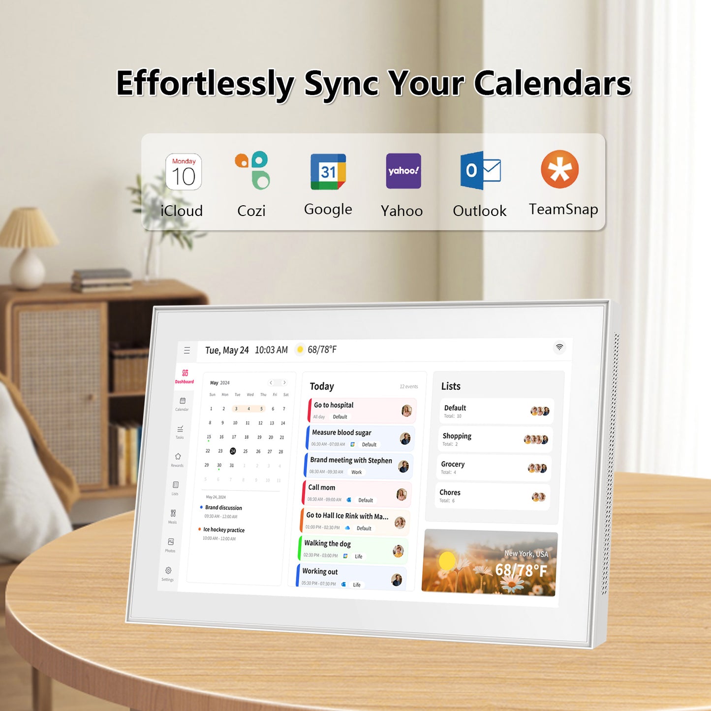 15.6 Inch Wall Planner Digital Calendar & Chore Chart, Smart Touchscreen Interactive Display for Family Schedules, Hearth Display Digital Calendar, Great for Organizing Your 2026-2027 Year