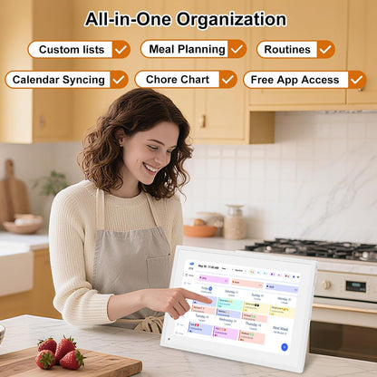 10.1 inch Digital Calendar & Chore Chart, Smart Touchscreen Display for Family Schedules, Hearth Display Family Planner, Digital Photo Frame, Great for Organizing Your 2026-2027 Calendar