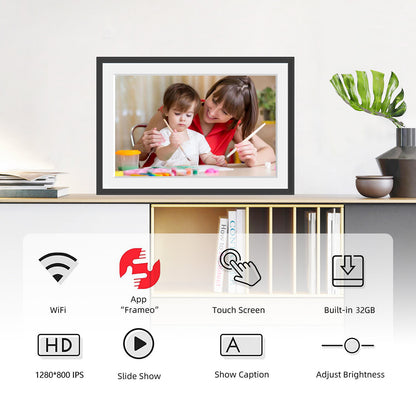 iYooker 10.1 inch FRAMEO Wifi Digital Picture Frame, 32GB IPS Smart Digital Photo Frame with Wifi and Frameo Free App, Auto-Rotate, Christmas Gift