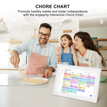10.1" Digital Calendar, Meal Planner, Duty Chart, to Do List,HD Smart Touch Screen Home Interactive Smart Electron Calender - Built-in Digital Photo Frame Function (white, 10.1)