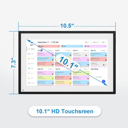 10.1 Inch Digital Calendar+Digital Picture Frame, 2026-2027 Desk Calendar Smart WiFi Planner&Chore Chart, IPS HD Interactive Touchscreen Display For Family Schedules