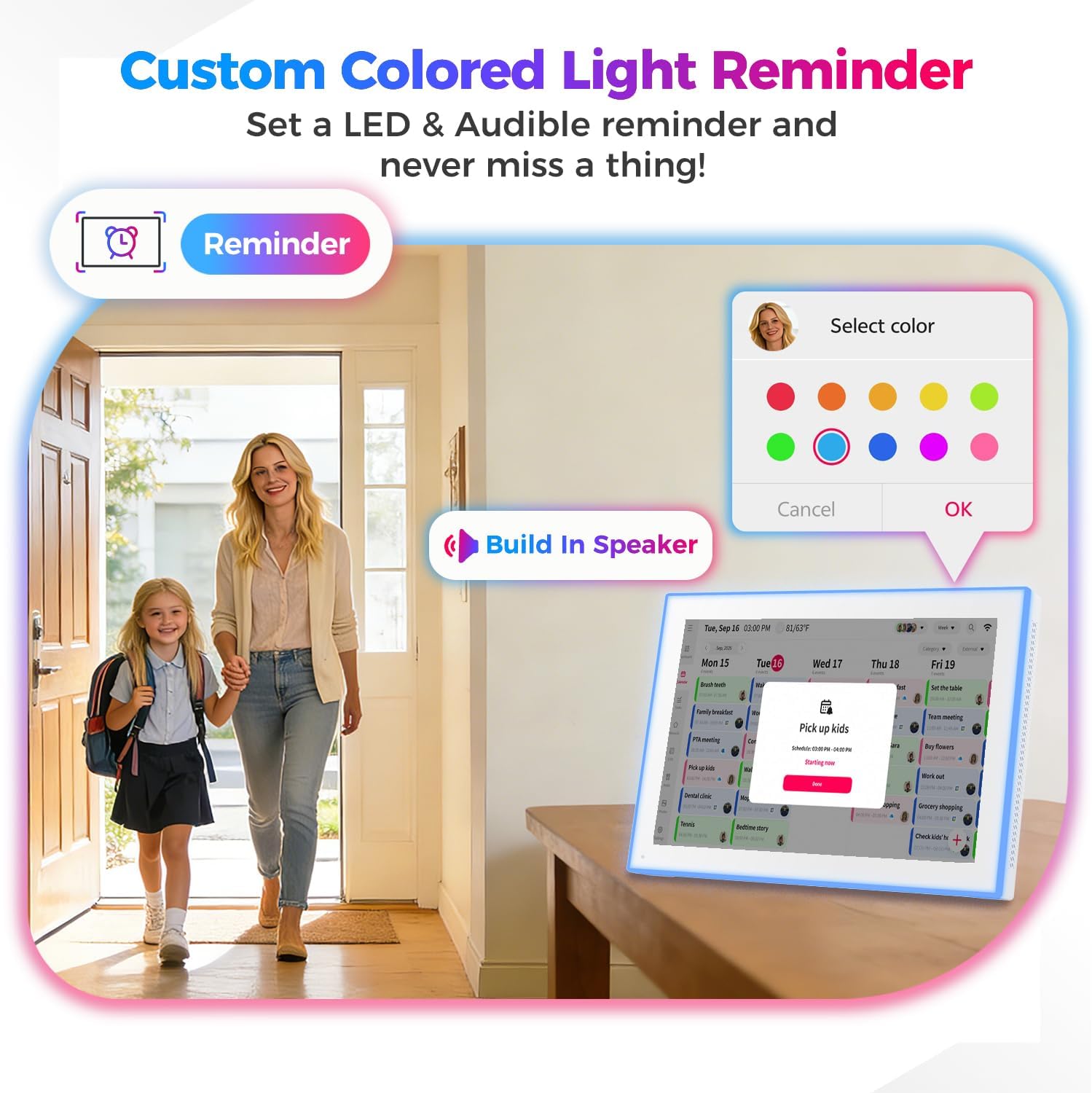 10.1 Inch Smart Digital Calendar with LED Reminder Light – HD Touchscr ...