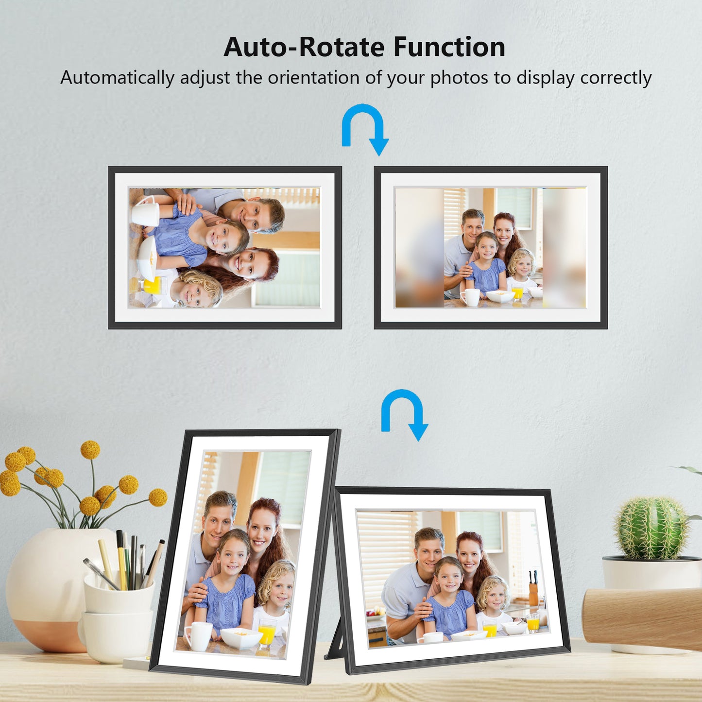 iYooker 10.1 inch FRAMEO Wifi Digital Picture Frame, 32GB IPS Smart Digital Photo Frame with Wifi and Frameo Free App, Auto-Rotate, Christmas Gift