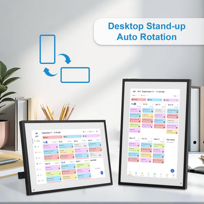 10.1 Inch Digital Calendar+Digital Picture Frame, 2026-2027 Desk Calendar Smart WiFi Planner&Chore Chart, IPS HD Interactive Touchscreen Display For Family Schedules