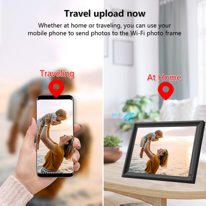 64GB FRAMEO 15.6 inch WiFi Digital Picture Frame 1920x1080 FHD Large Smart Digital Photo Frame IPS Touch Screen Auto-Rotate Wall Mountable Motion Sensor Share Photos/Videos Instantly via APP