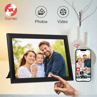FRAMEO WiFi Digital Photo Frame, 10.1 Inch Digital Picture Frame, 1280x800 IPS LCD Touch Screen, Auto-Rotat Built in 32GB Memory, Share Moments Instantly via Frameo App from Anywhere, New Model Black