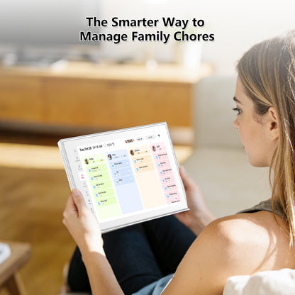 10.1 Inch Smart Digital Calendar Planner & Chore Chart, IPS HD Touchscreen Interactive Display for Family Schedules, Desk Stand Included - Share Photos/Videos