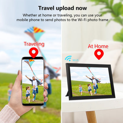 FRAMEO WiFi Digital Photo Frame, 10.1 Inch Digital Picture Frame, 1280x800 IPS LCD Touch Screen, Auto-Rotat Built in 32GB Memory, Share Moments Instantly via Frameo App from Anywhere, New Model Black