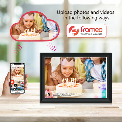 FRAMEO 10.5 Inch Smart WiFi Digital Photo Frame 1920x1280 FHD IPS LCD Touch Screen, Auto-Rotate, 64GB Storage, Support SD Card & USB Drive, Share Moments Instantly via Frameo App from Anywhere