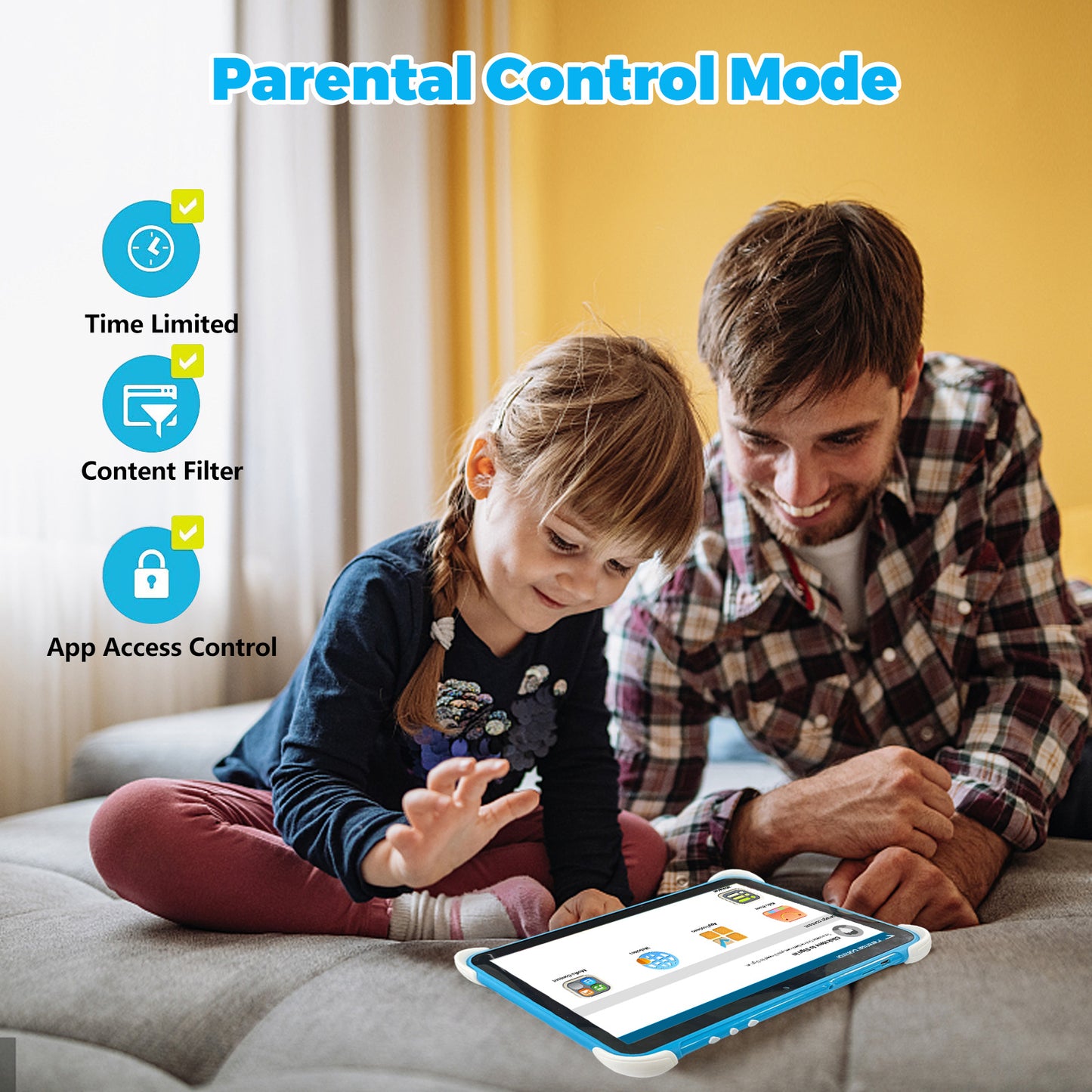 64GB 10.1 Inch Kids Tablet Android Tablet for Kids 2GB+64GB Toddler Tablet APP Preinstalled & Parent Control IWWA Kids Education Tablet with WiFi, Dual Camera, Bluetooth, Kid-Proof Case