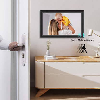 64GB FRAMEO 15.6 inch WiFi Digital Picture Frame 1920x1080 FHD Large Smart Digital Photo Frame IPS Touch Screen Auto-Rotate Wall Mountable Motion Sensor Share Photos/Videos Instantly via APP