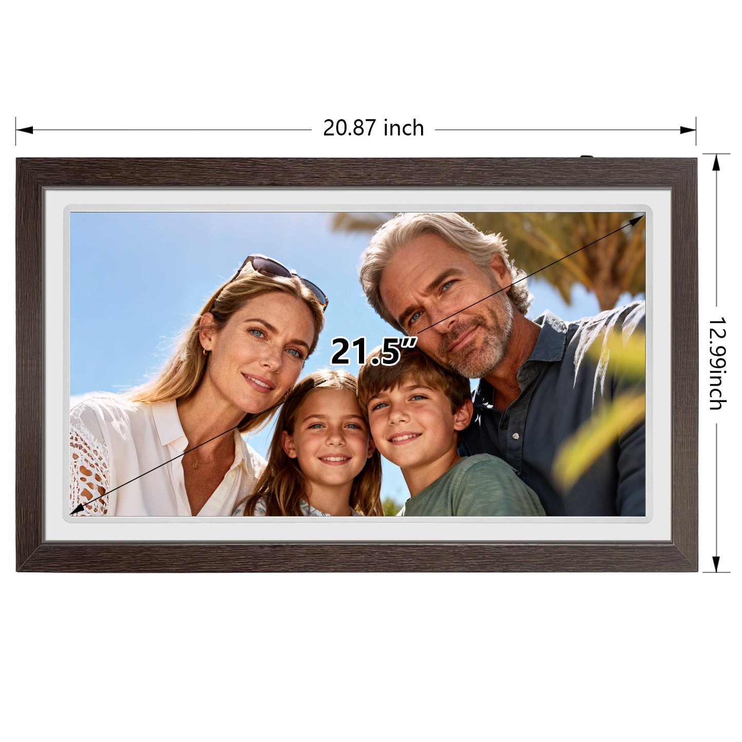 21.5" Large Frameo Digital Photo Frame, 32GB WiFi Digital Picture Frame with 1920x1080 FHD IPS Touch Screen, USB Drive/SD Card, Wall Mountable Auto-Rotate, Easy Share Photos/Videos from Anywhere
