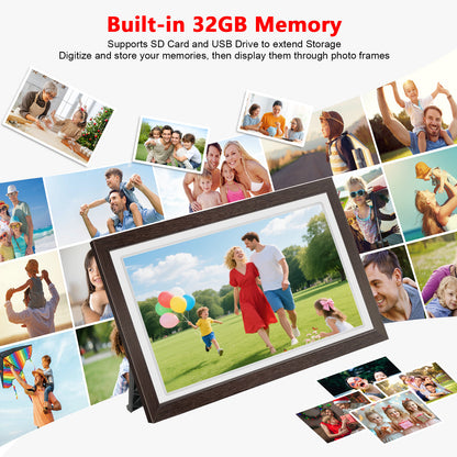 21.5" Large Frameo Digital Photo Frame, 32GB WiFi Digital Picture Frame with 1920x1080 FHD IPS Touch Screen, USB Drive/SD Card, Wall Mountable Auto-Rotate, Easy Share Photos/Videos from Anywhere