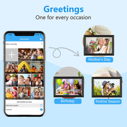 SSAWiFiFRAME Digital Photo Frame 10.1 inch WiFi Digital Picture Frame IPS Touch Screen 32GB Storage